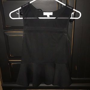 Black peplum tank